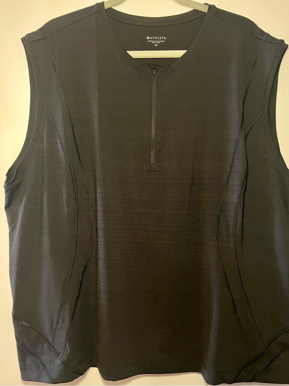 Athleta Black Zip-Front Active Tank Top 3X Sleeveless Athleisure Workout